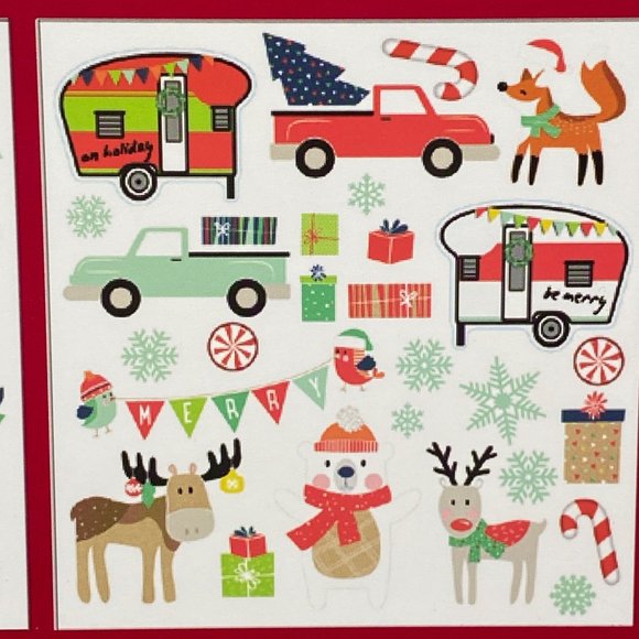 Winter Wonder Lane Christmas Window Car Clings 94 Count Santa Games Peel & Stick - Picture 5 of 6